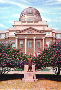 Sully - painting of the Sullivan Ross Statue at Texas A and M University, © all rights reserved.