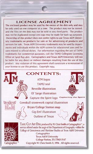 TAMU Clip Art Disk - back packaging design