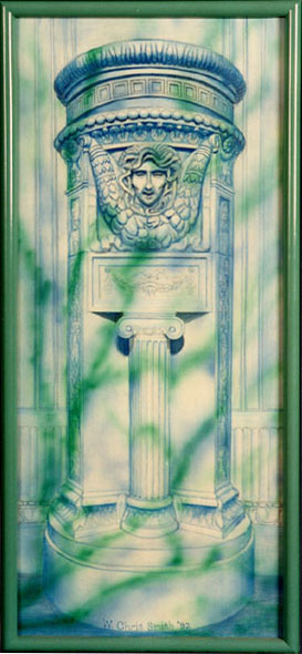 Medusa column painting - Texas A&M University Administration Building